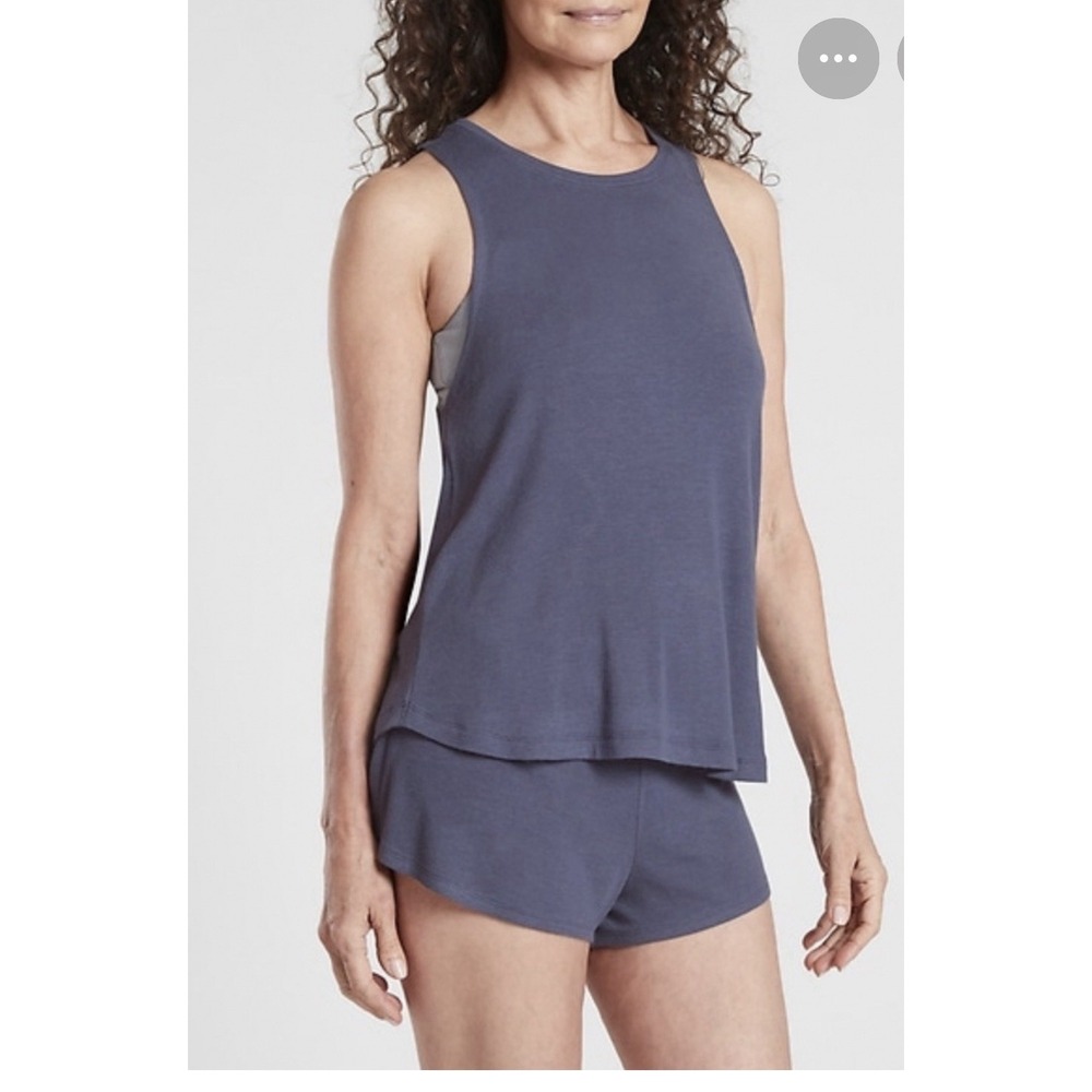 ATHLETA  Well Rested Rib Sleep Tank Blue Size Med Retail $44‎
